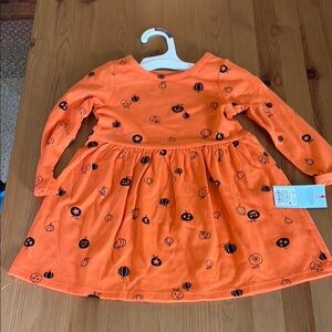 Cat & Jack Halloween Orange and Black Dress